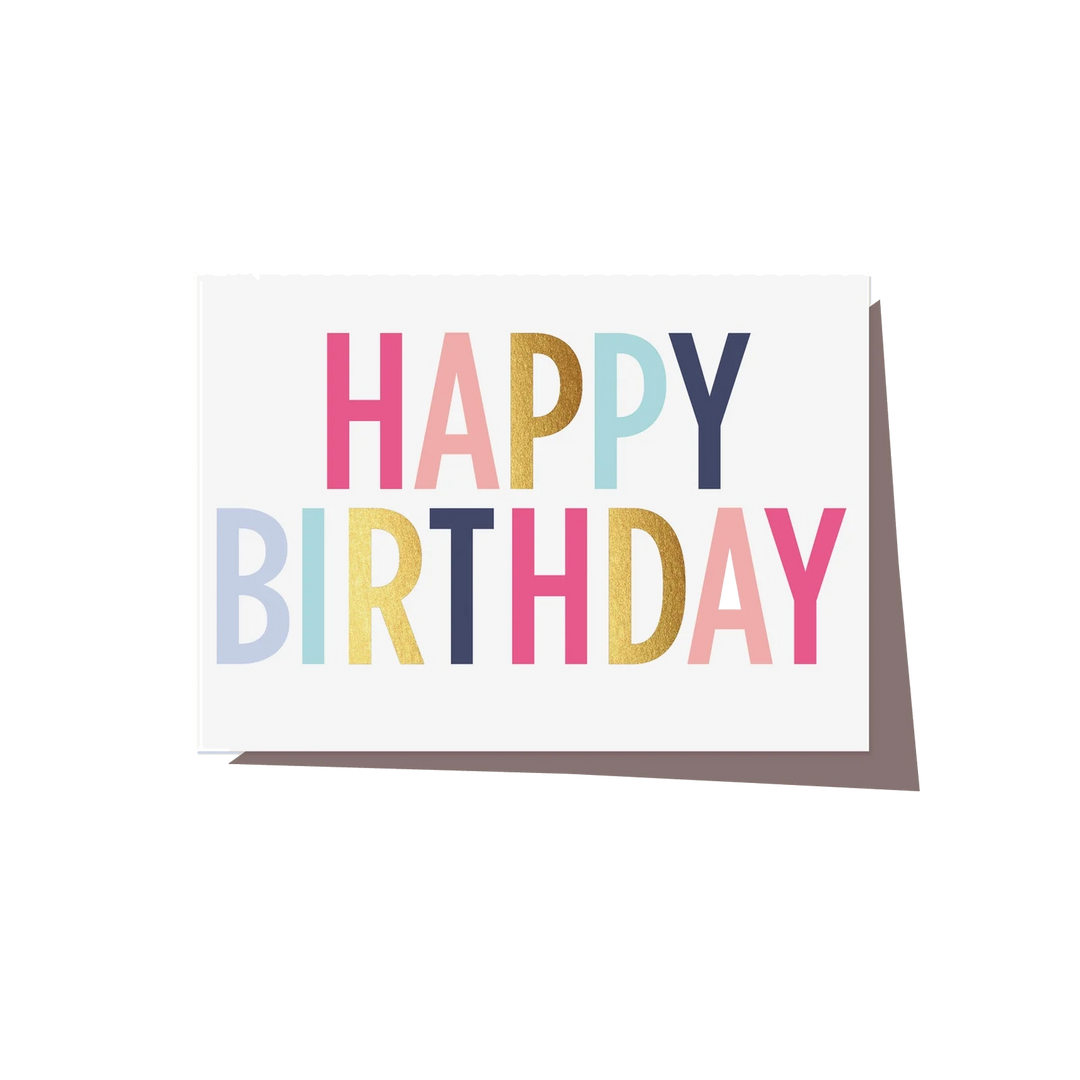 Multi Coloured Happy Birthday Card