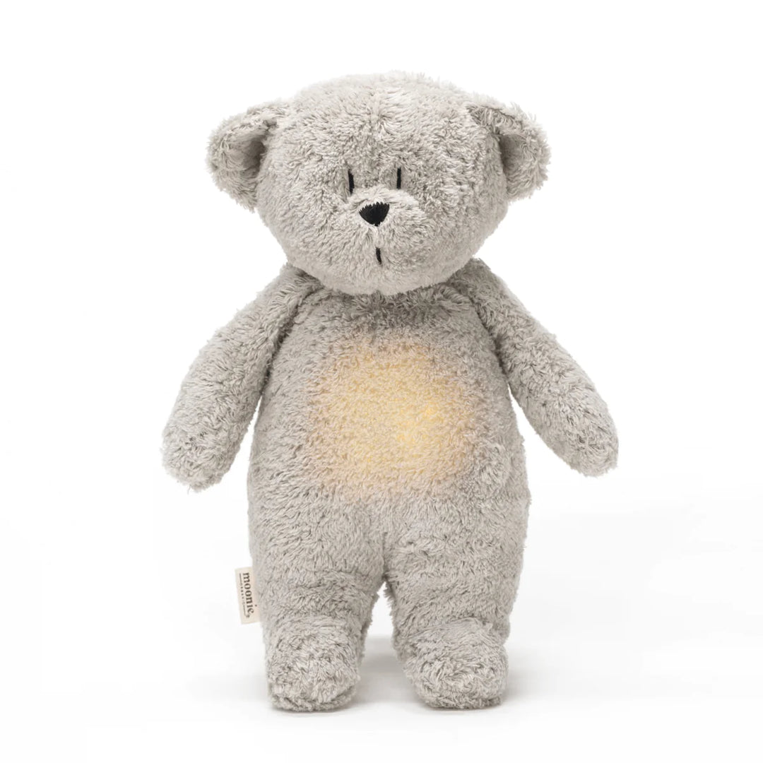 Moonie Humming Bear Light and Sleep Aid (NEW FABRIC)- Mineral Grey