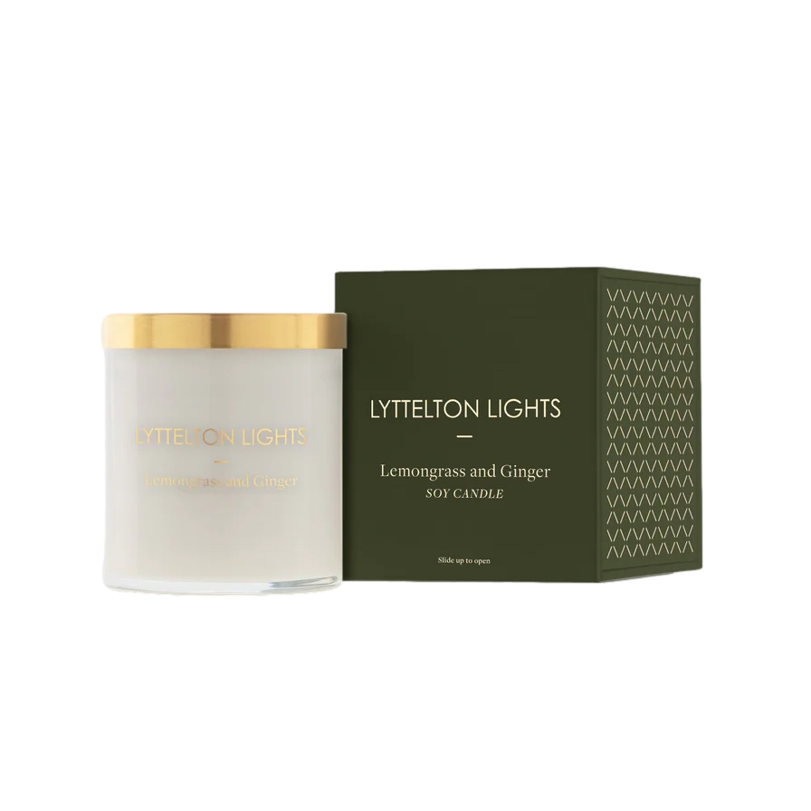 Lyttelton Lights Candle - Lemongrass + Ginger - Medium