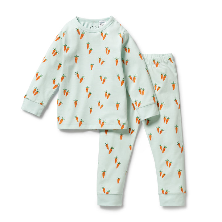 Wilson and Frenchy Long Sleeve Organic Pyjamas - Cute Carrots