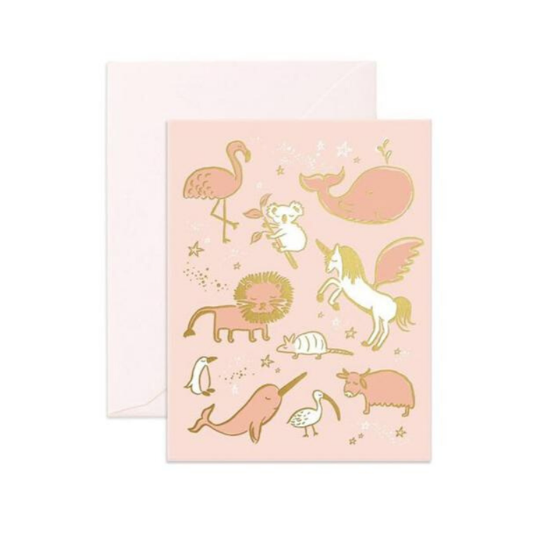 Fox and Fallow Magical Baby Animals Card