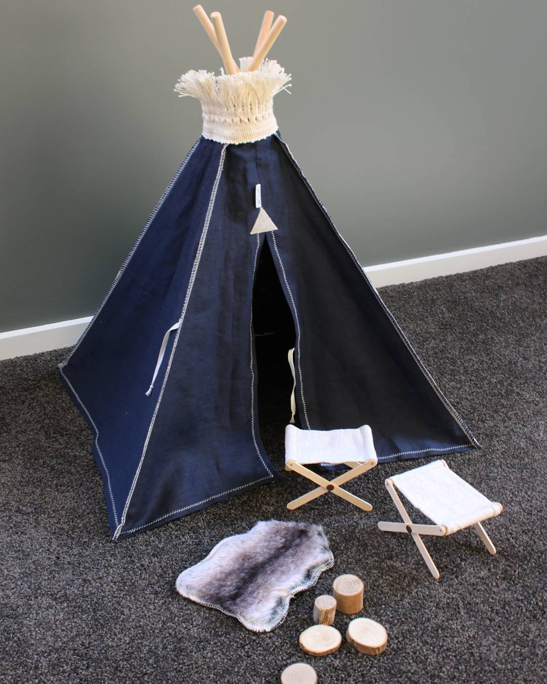 Pint Sized Goods Teepee Large Accessories - Seat + rug set (only 1 left!)