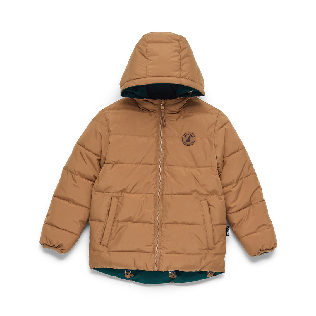 Crywolf Reversible Eco Puffer - Tan Wolf