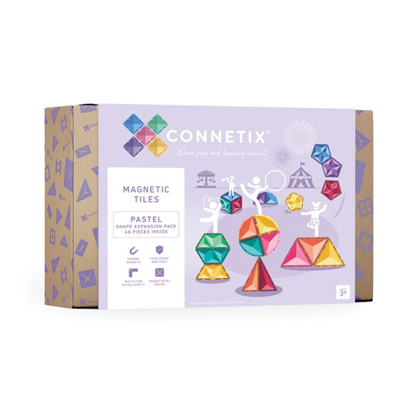 Connetix Tiles 48 Piece Pastel Shape Expansion Pack