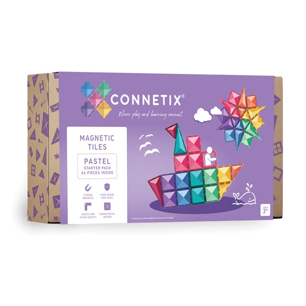 Connetix Tiles 64 Piece Pastel Starter Pack - PREORDER