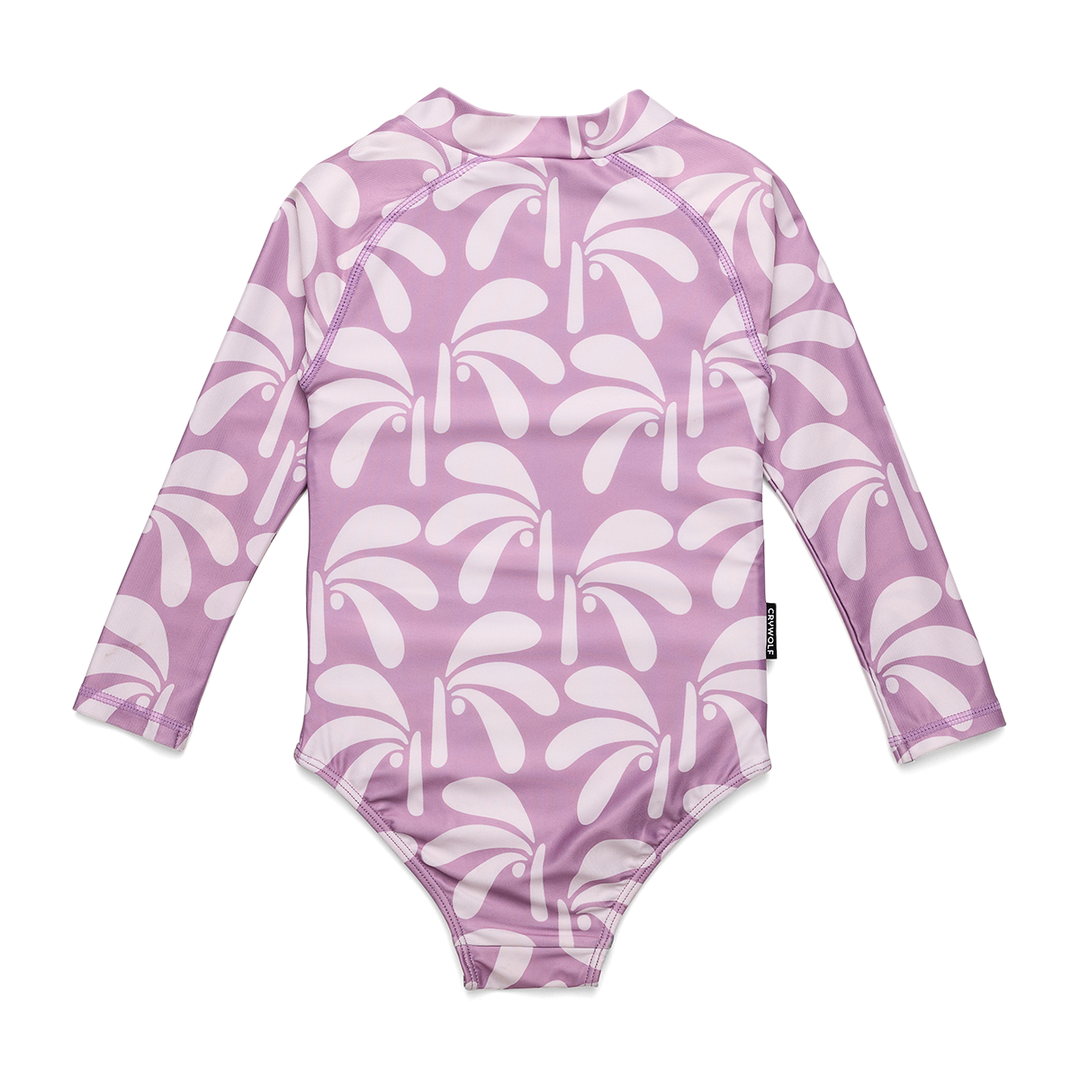 Crywolf Long Sleeve Swimsuit - Lilac Palms