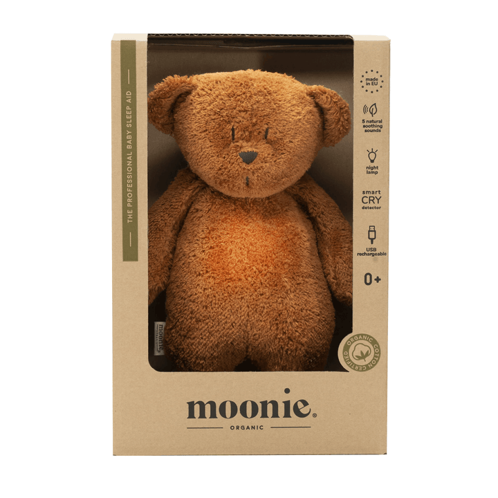 Moonie Humming Bear Light and Sleep Aid (NEW FABRIC) - Caramel