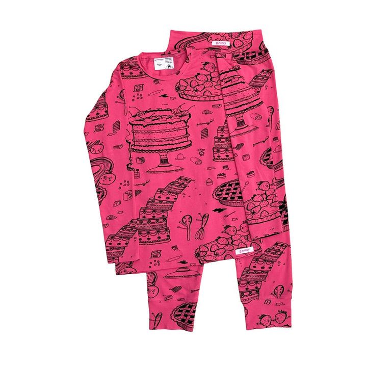 G.Nancy Cake Print Long Sleeve PJs - Fancy Pink