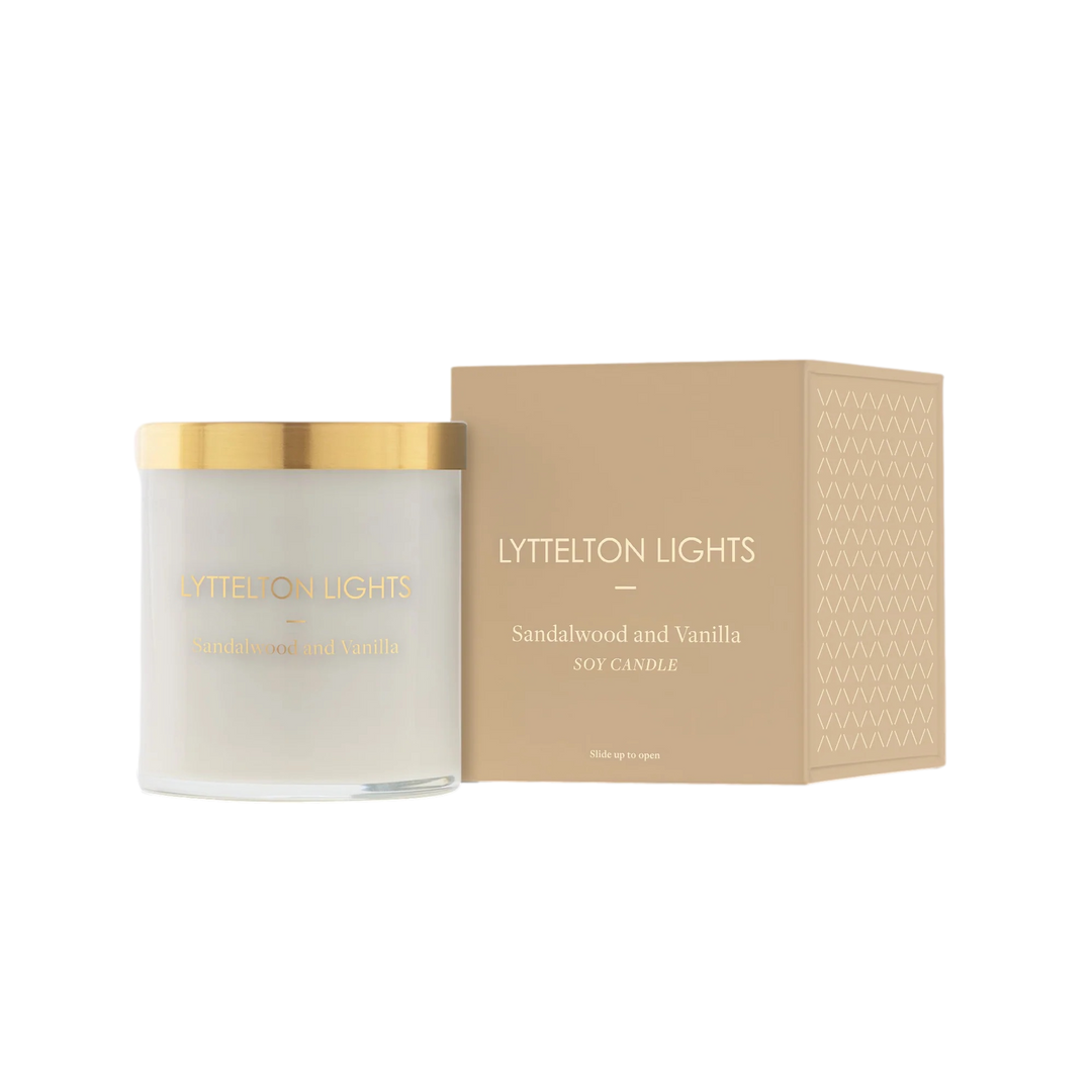 Lyttelton Lights Candle - Sandalwood + Vanilla - Medium
