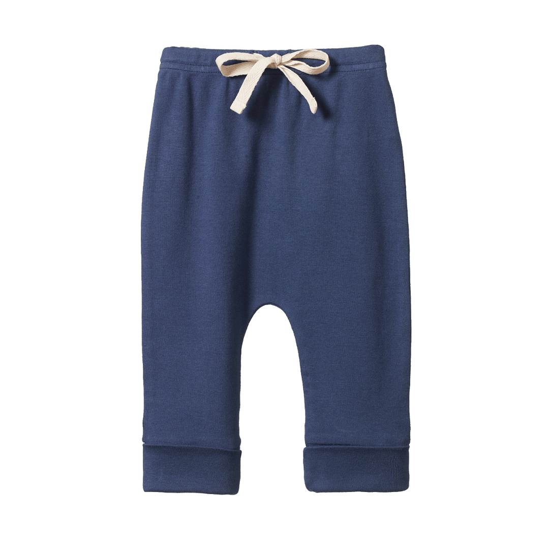Nature Baby Cotton Drawstring Pants - Vintage Indigo