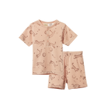 Nature Baby Short Sleeve Pyjamas - Dream Tigers Rose Dust Print