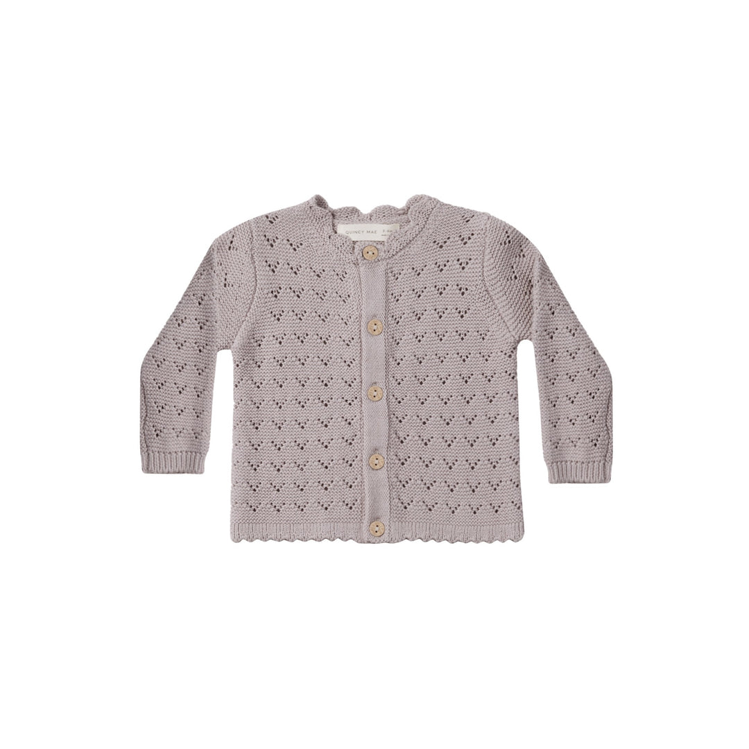 Quincy Mae - Scalloped Cardigan - Lavender