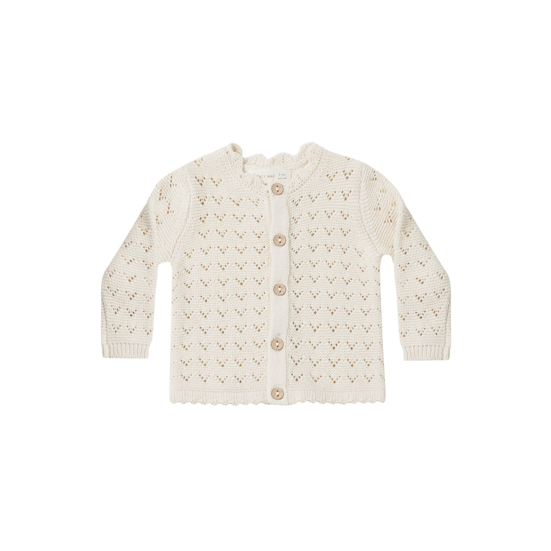 Quincy Mae - Scalloped Cardigan - Natural