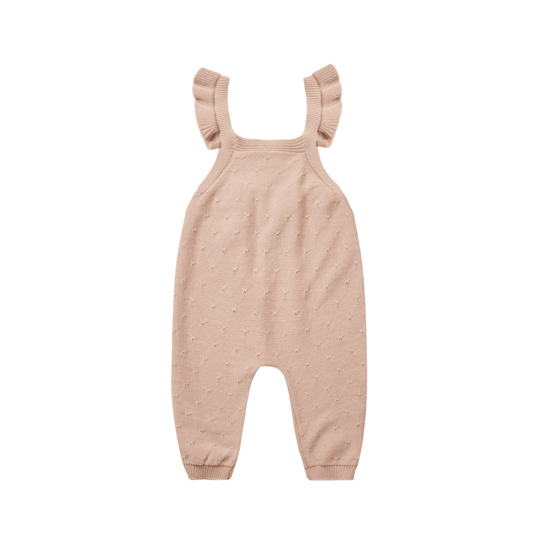 Quincy Mae - Pointelle Knit Overalls - Blush