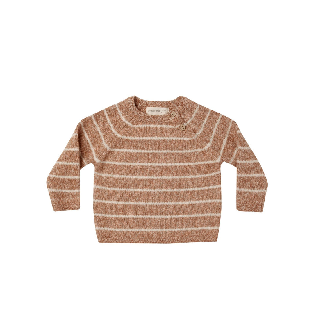 Quincy Mae - Ace Knit Sweater - Cinnamon Stripe