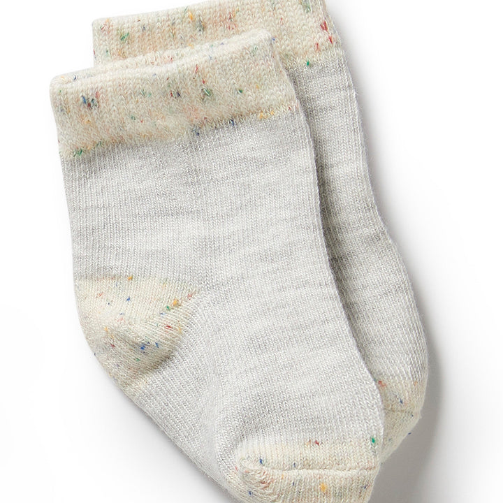 Wilson and Frenchy 3 Pack Baby Socks - Cream/Oatmeal/Grey Cloud