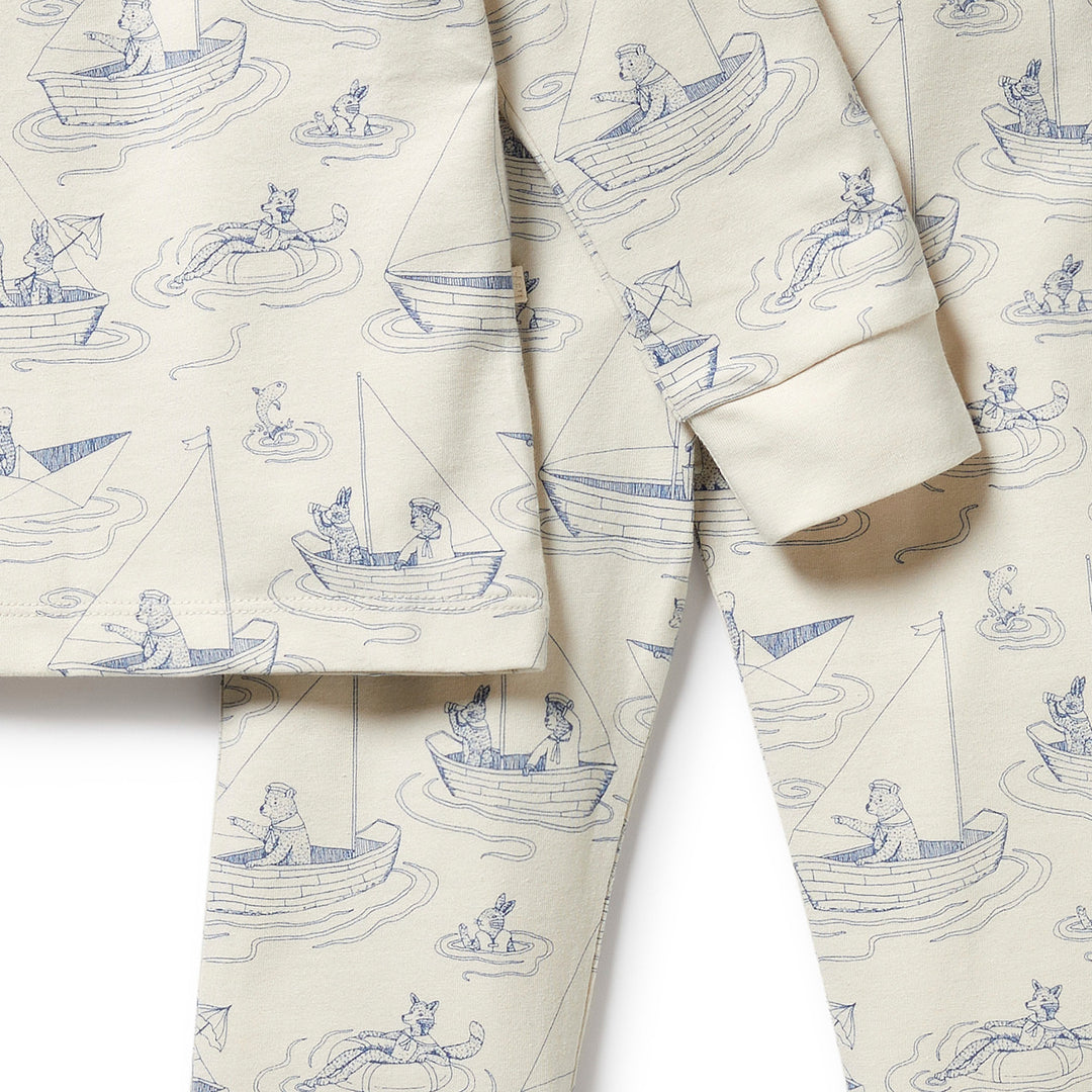 Wilson and Frenchy Long Sleeve Organic Pyjamas - Sail Away