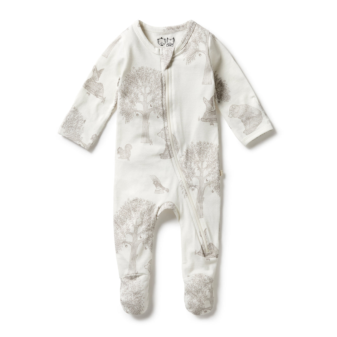 Wilson and Frenchy Organic Zipsuit with feet - Welcome to the World