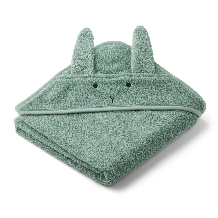 Liewood Albert Baby Hooded Towel - Rabbit Peppermint