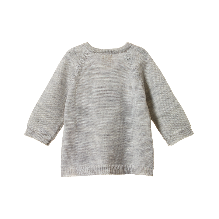 Nature Baby Merino Knit Kimono Jacket - Light Grey