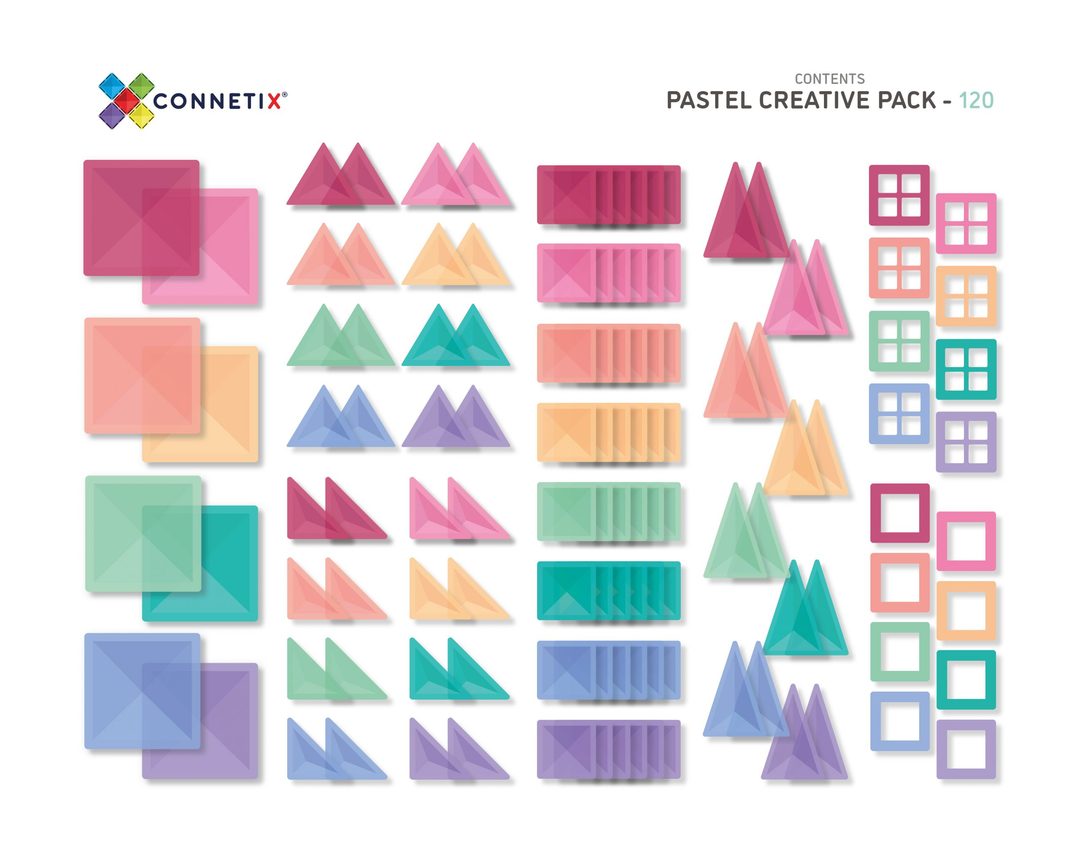 Connetix Tiles PASTEL 120 Piece Creative Pack