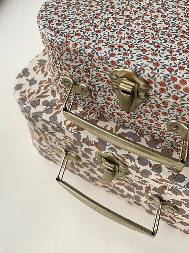 Konges Sløjd 2 Suitcase Set - Orangerie Bleu/Fleur de Glace