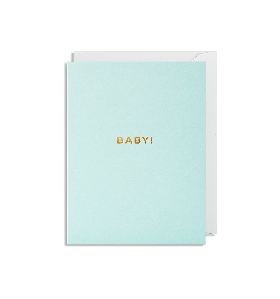 BABY! card in mint - Lagom Designs - Dapper Mr Bear - www.dappermrbear.com