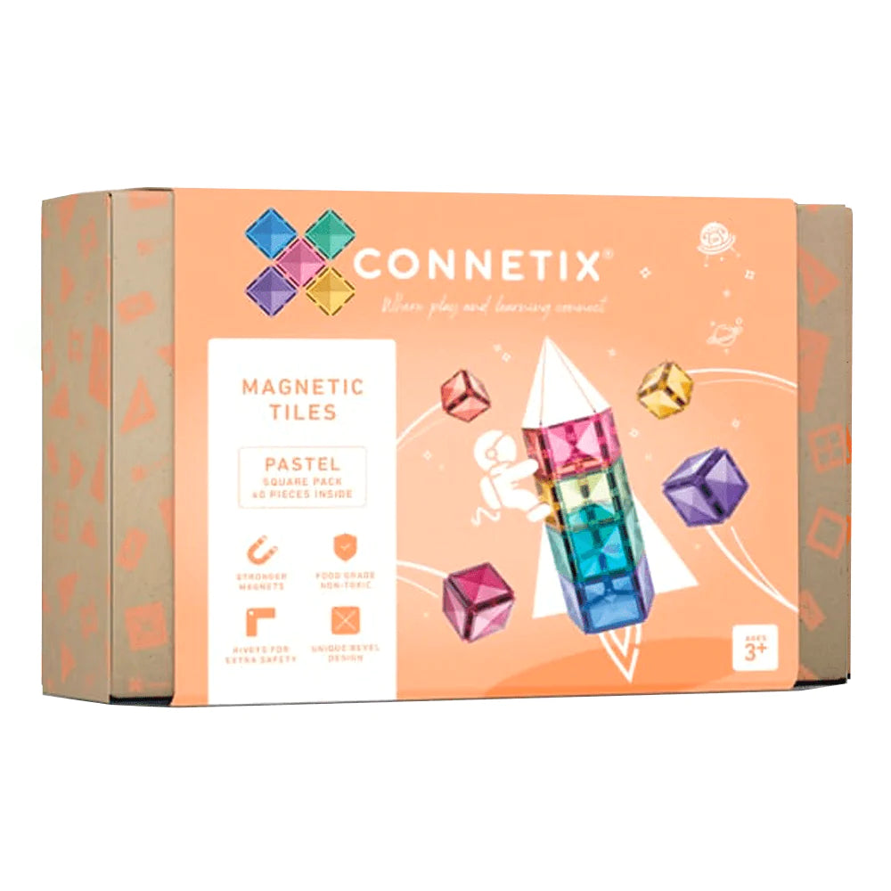 Connetix Tiles 40 Piece PASTEL Square Pack