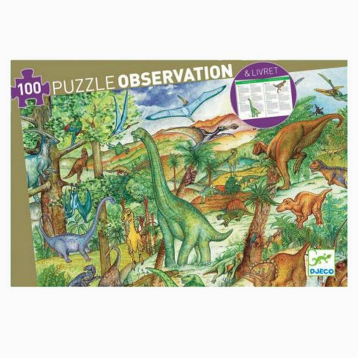 Djeco Observation Dinosaurs 100pc Puzzle - Dapper mr Bear - www.dappermrbear.com - NZ