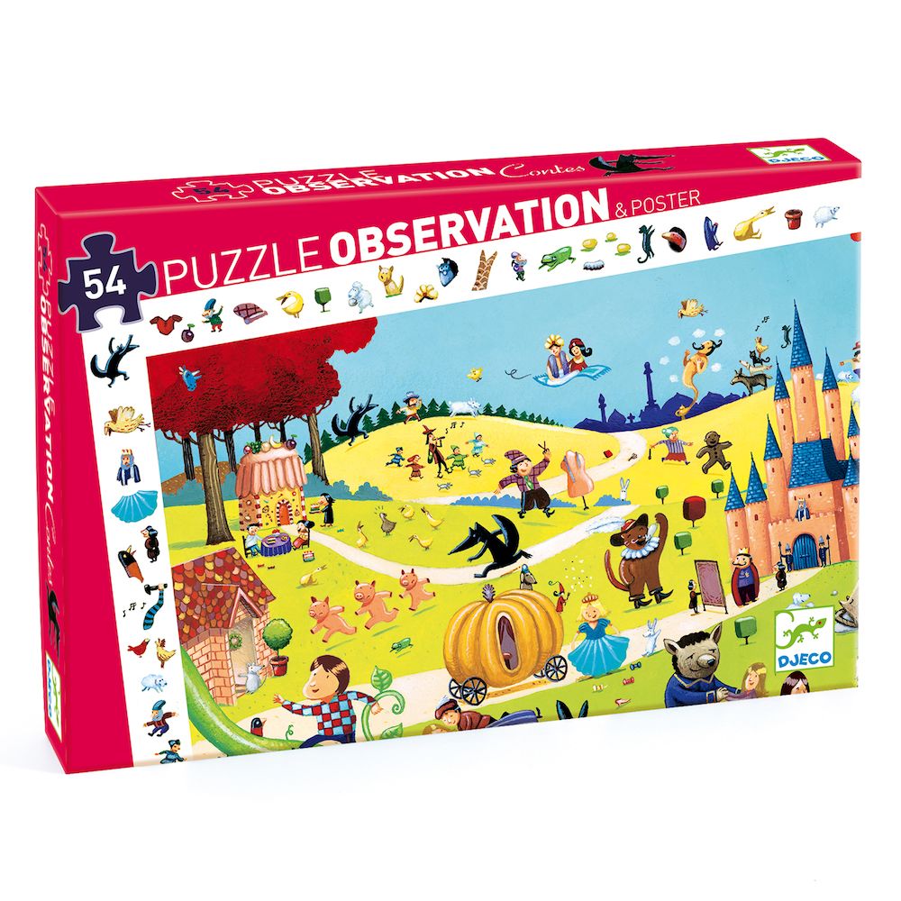 Djeco Observation Tales 54pc Puzzle - Dapper Mr Bear - www.dappermrbear.com - NZ