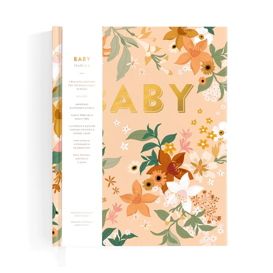 Fox and Fallow Boys Baby Book - Floral
