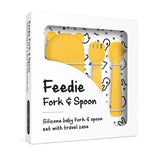 We Might Be Tiny Bear Feedie Fork and Spoon Set - Yellow - Dapper Mr Bear - www.dappermrbear.com - NZ