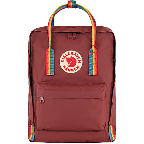 Kanken Classic Backpack - Ox Red/Rainbow Pattern Limited Edition
