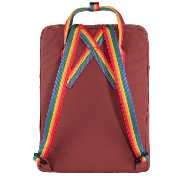Kanken Classic Backpack - Ox Red/Rainbow Pattern Limited Edition