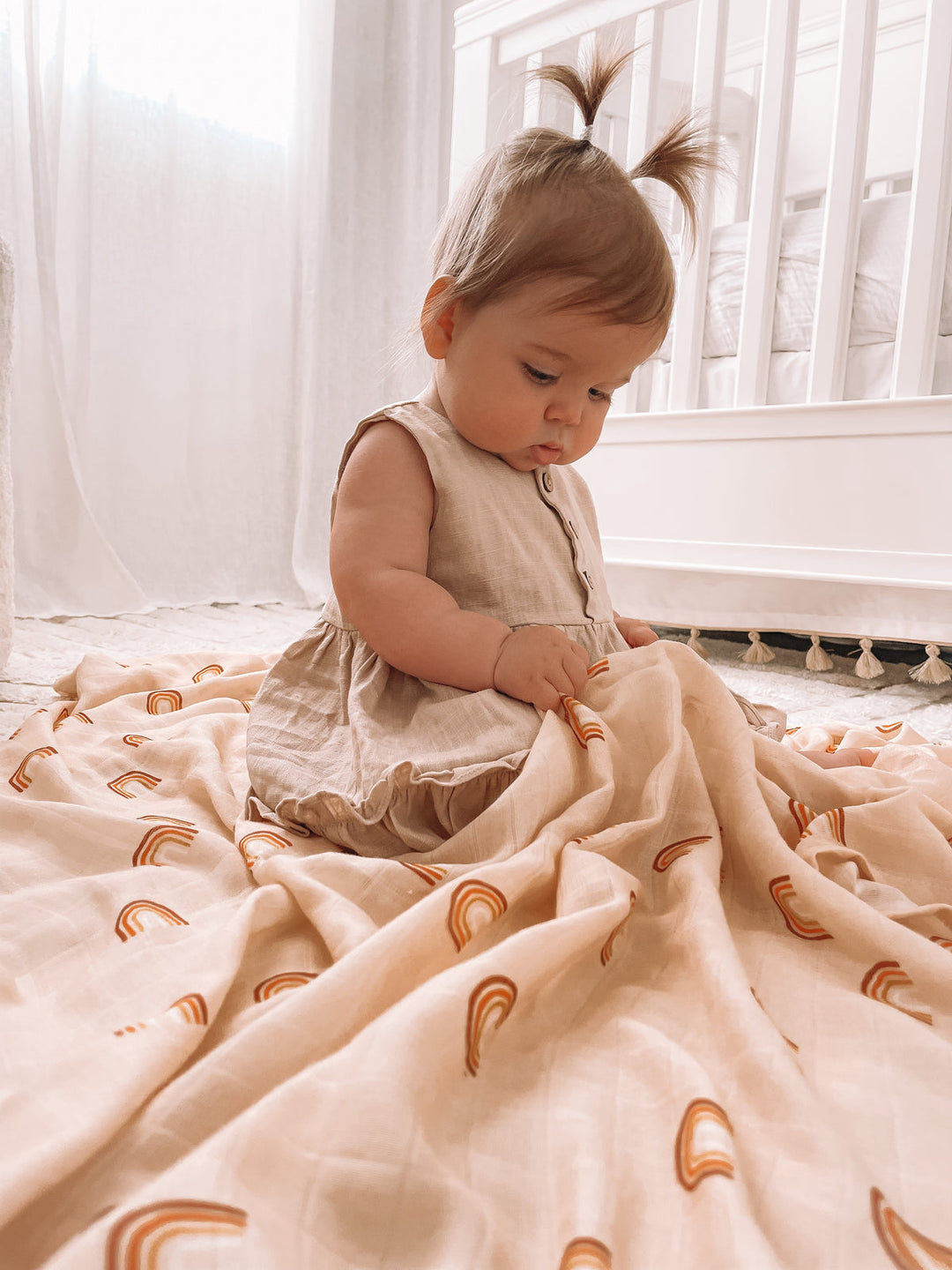 Fox and Fallow Organic Muslin Wrap Swaddle - Rainbows (only 3 left!)
