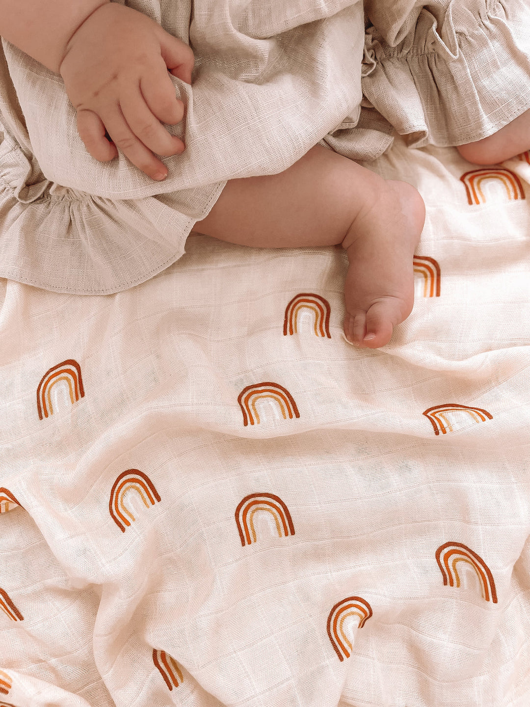 Fox and Fallow Organic Muslin Wrap Swaddle - Rainbows (only 3 left!)