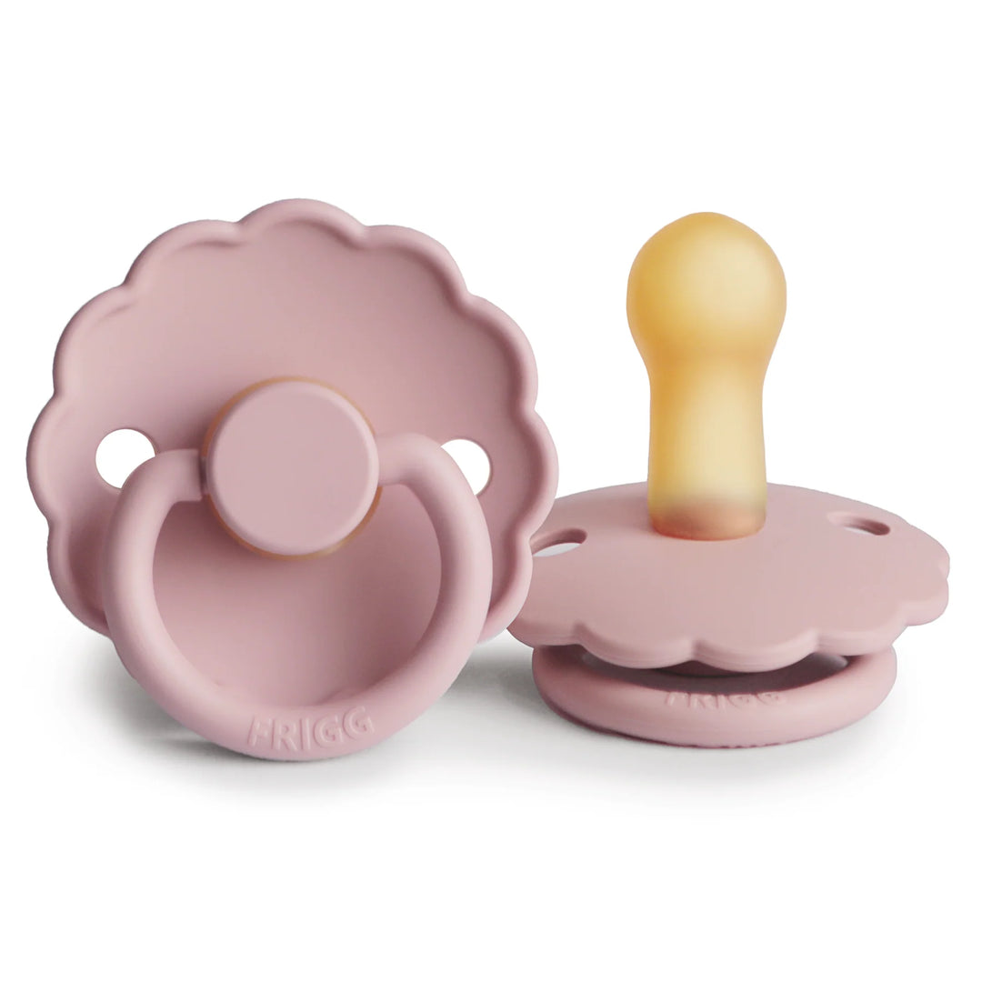 FRIGG Natural Rubber Pacifier 2 PACK - Daisy Baby Pink