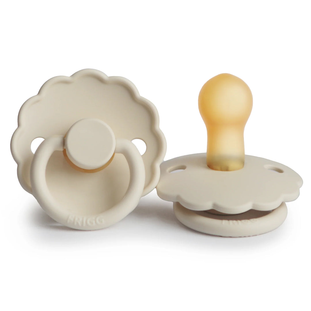 FRIGG Natural Rubber Pacifier 2 PACK - Daisy Cream