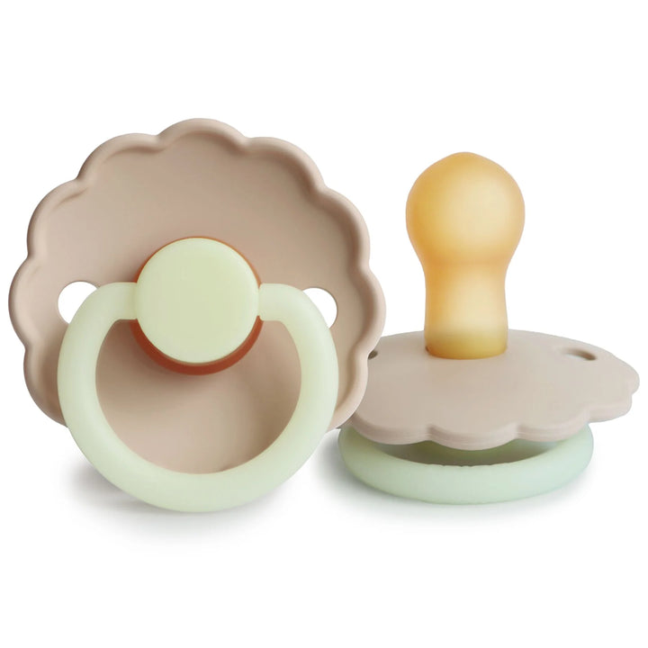 FRIGG Natural Rubber Pacifier 2 PACK - Daisy Croissant Night