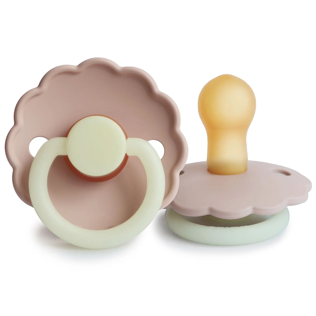 FRIGG Natural Rubber Pacifier 2 PACK - Daisy Blush Night