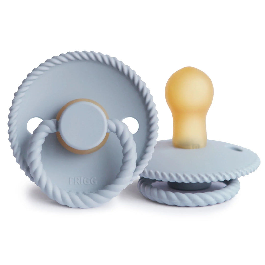 FRIGG Natural Rubber Pacifier 2 PACK - Rope Powder Blue