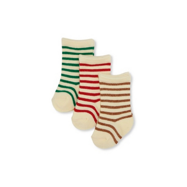 Konges Sløjd 3 Pack Lurex Socks - Stripes