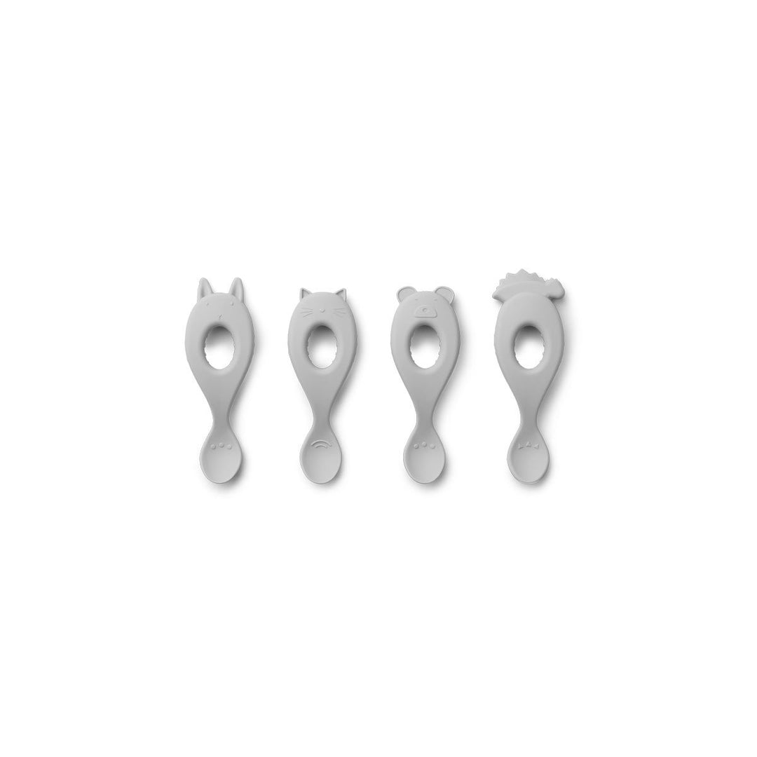 Liewood Silicone Spoon 4 Pack - Dumbo Grey
