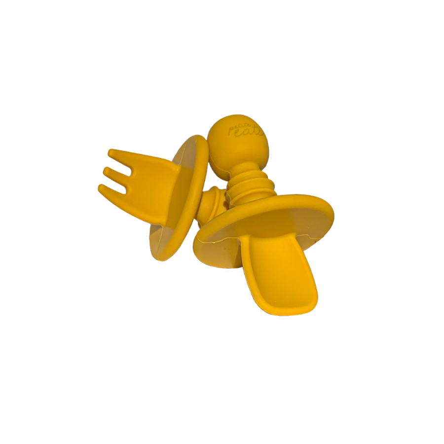 Silicone Cutlery Set - Mustard - Dapper Mr Bear - www.deppermrbear.com - NZ