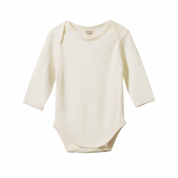 Nature Baby Pointelle Long Sleeve Bodysuit - Natural