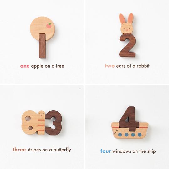 Oioiooi Wooden Number Play Blocks