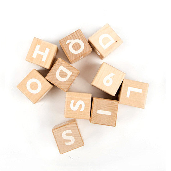 Wooden Alphabet Blocks - White - Ooh Noo | Dapper Mr Bear