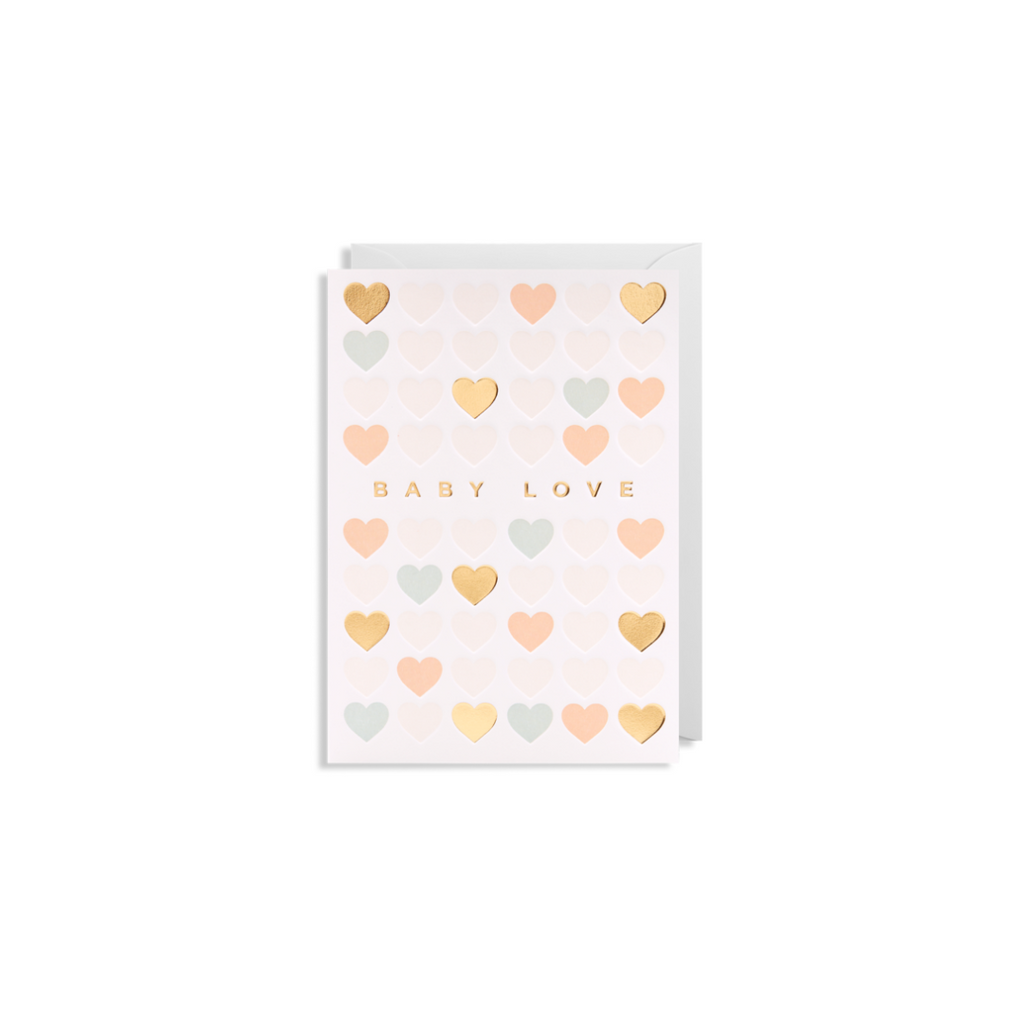 Baby Love Small Hearts Card