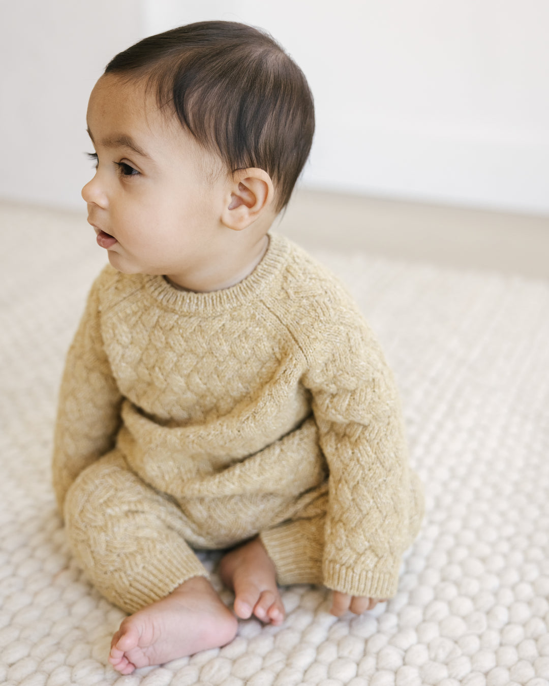 Quincy Mae - Cozy Heathered Knit Pants - Honey