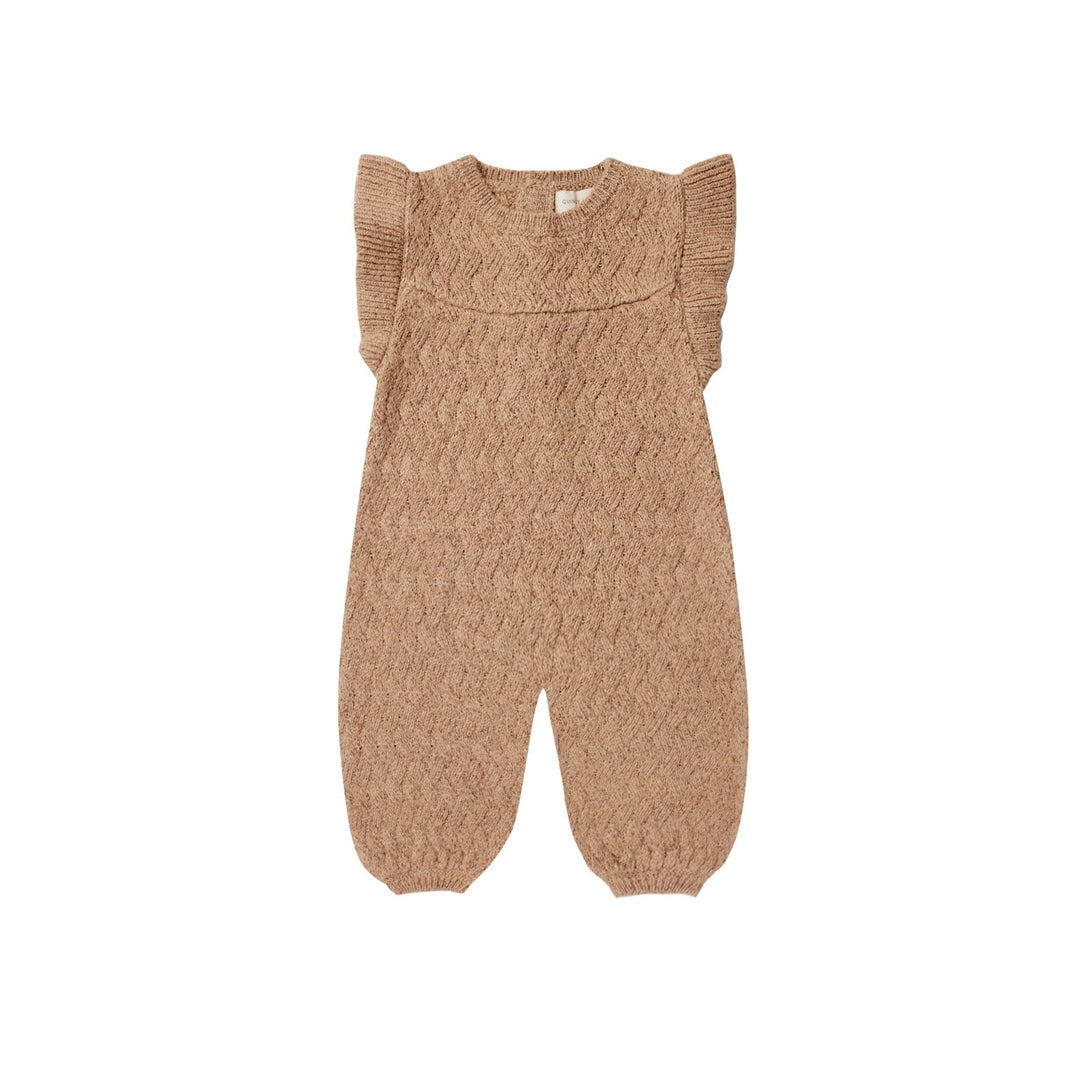 Quincy Mae - Mira Knit Romper - Heathered Apricot